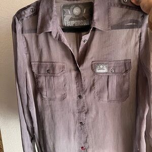 Superdry Men's Casual Button Down in Lavender